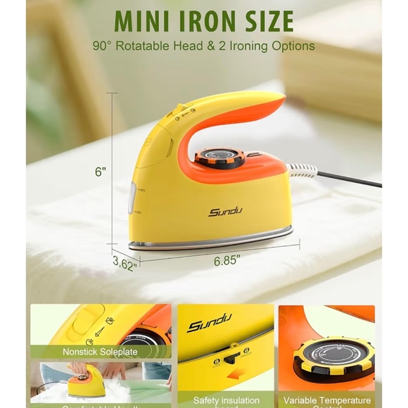 Sundu Mini Travel Iron with Steam - Picture 3 of 9
